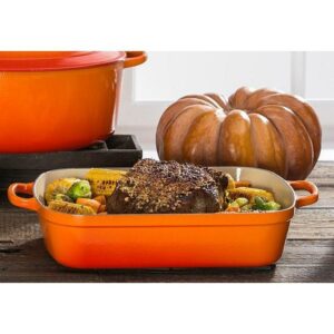 LE CREUSET Signature Rectangular Roaster 5.25qt Flame