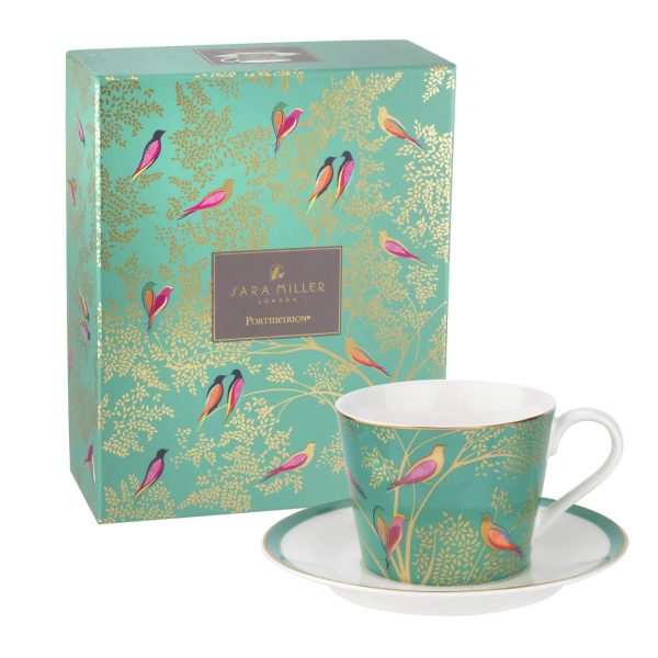 PORTMEIRION Chelsea Teacup and Saucer Green 8oz
