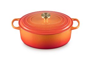 LE CREUSET Signature Oval Dutch Oven 6.75qt Flamme Dorée w/ Crucible Knob