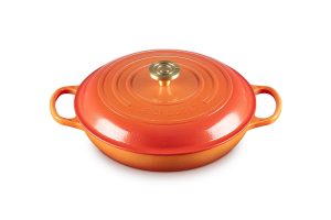 LE CREUSET Signature Round Braiser 3.5qt Flamme Dorée w/ Crucible Knob