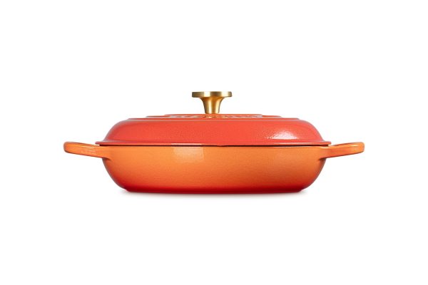 LE CREUSET Signature Round Braiser 5qt Flamme Dorée w/ Crucible Knob - Image 5