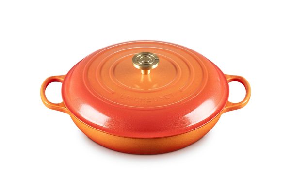 LE CREUSET Signature Round Braiser 5qt Flamme Dorée w/ Crucible Knob