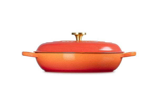 LE CREUSET Signature Round Braiser 5qt Flamme Dorée w/ Crucible Knob - Image 3