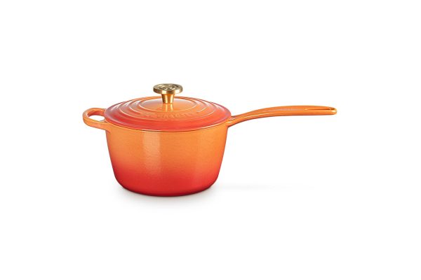 LE CREUSET Signature Round Saucepan 2.25qt Flamme Dorée w/ Crucible Knob - Image 3