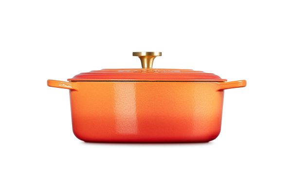 LE CREUSET Signature Oval Dutch Oven 6.75qt Flamme Dorée w/ Crucible Knob - Image 2