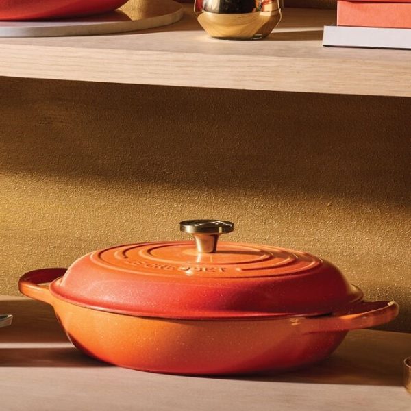 LE CREUSET Signature Round Braiser 3.5qt Flamme Dorée w/ Crucible Knob - Image 6